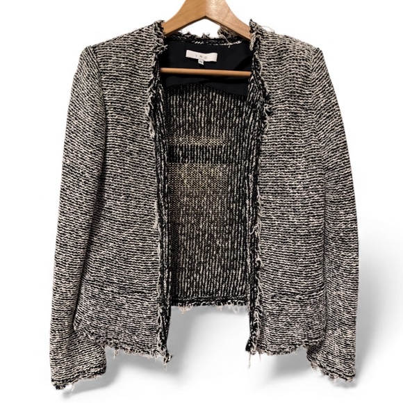 IRO Shivani jacket Black and White Fringe Parisian EU 44 - Picture 1 of 3